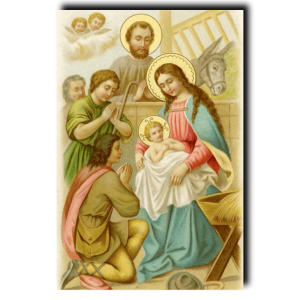 Christmas Holy Family and Shepherds Print