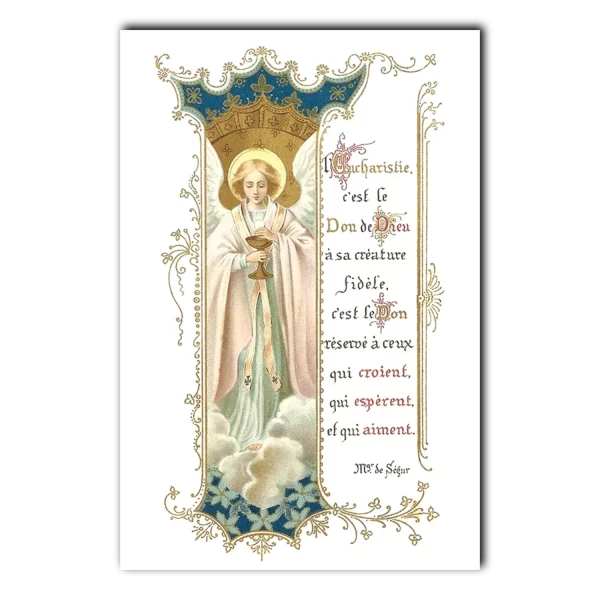 First Communion Angel with Eucharist Bouasse Jeune 4x6
