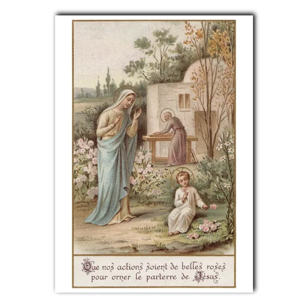 Holy Family May our actions be beautiful roses to adorn the lawn of Jesus_Bouasse Lebel_5x7