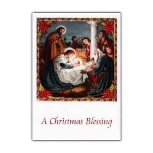 A Christmas Blessing holy card
