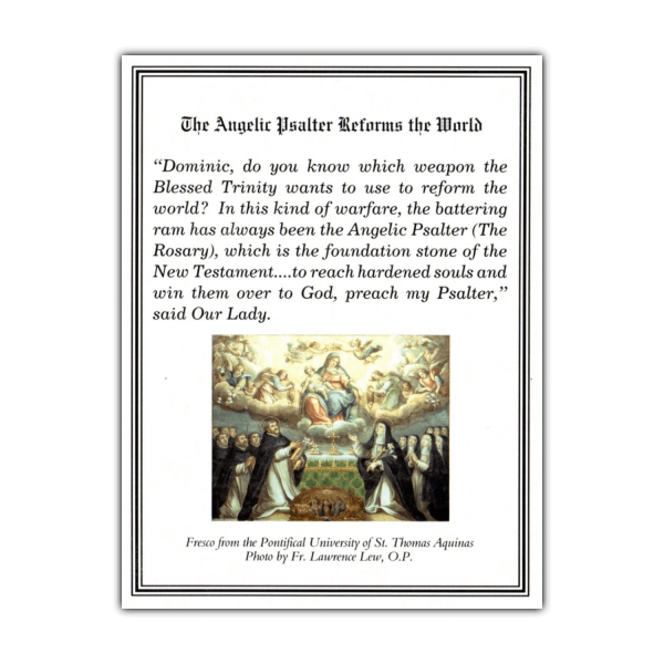 Angelic Psalter holy card