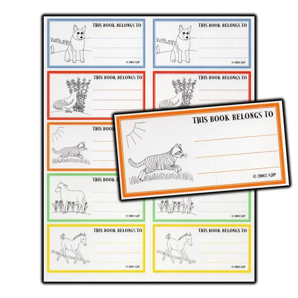 Animals Bookplate stickers