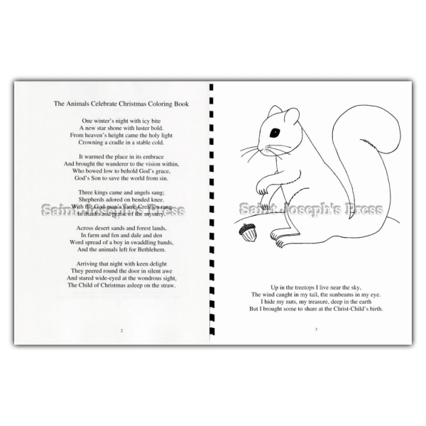 Animals Celebrate Christmas coloring book inside sample page