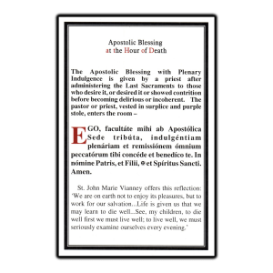 Apostolic Blessing at the Hour of Death holy card