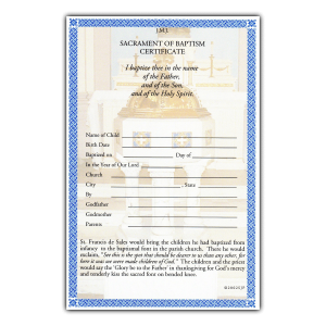 Baptism Certificate - English