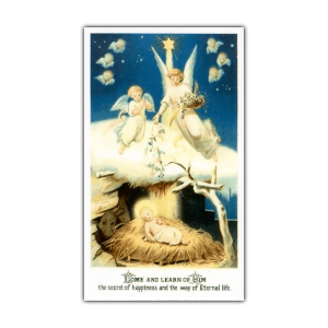 Come and Learn of Him Christmas holy card
