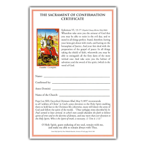 Confirmation Certificate - St George