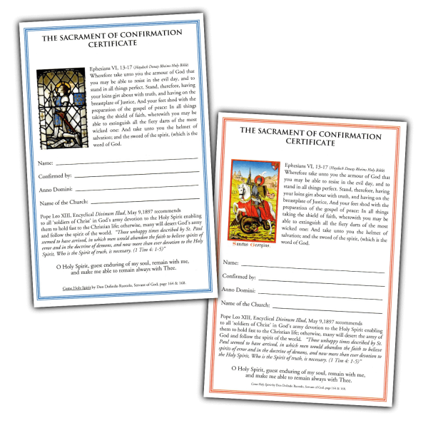 Confirmation Certificates