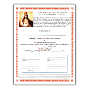 Sacred Heart Enthronement Certificate