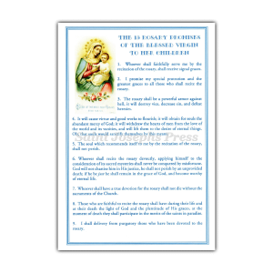Fifteen Rosary Promises litany card