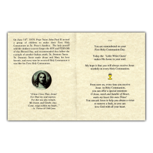 First Communion Congratulations Card 1 - inside