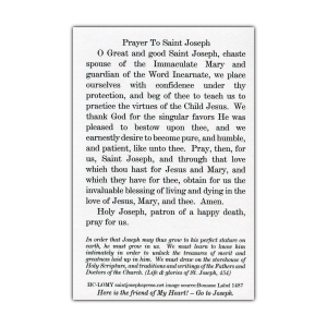 Go to Joseph - Saint Joseph holy card prayer