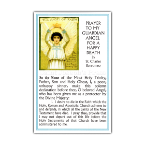 Guardian Angel Happy Death holy card Angel of Faith