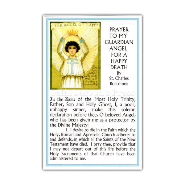 Guardian Angel Happy Death holy card Angel of Faith