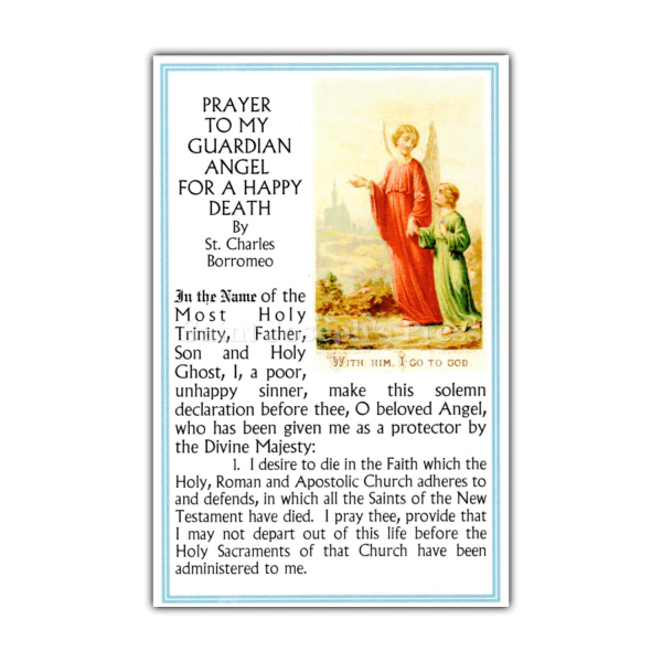 Guardian Angel Happy Death holy card Guardian Angel