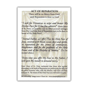 Holy Face Act of Reparation holy card