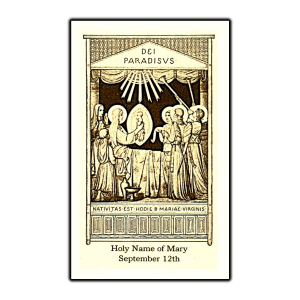 Holy Name of Mary holy card