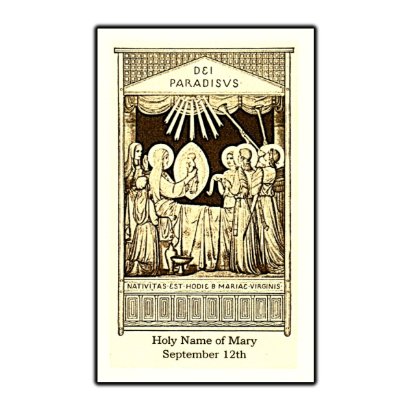 Holy Name of Mary holy card