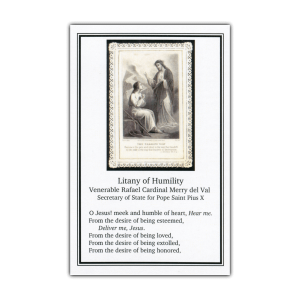 Litany of Humility holy card Narrow Way