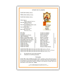 Litany of Saint Joseph litany card back