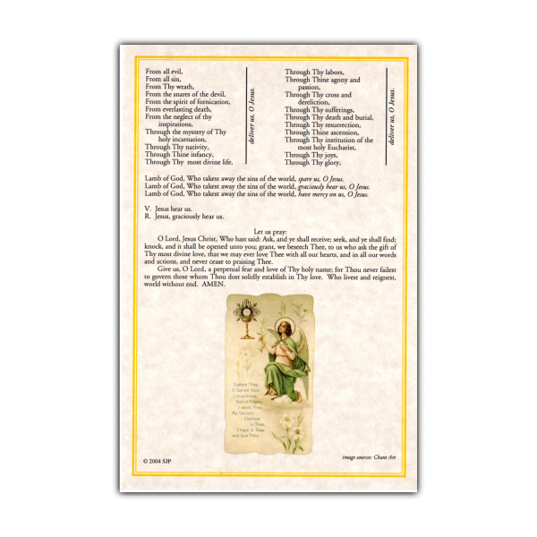 Litany of the Holy Name of Jesus back