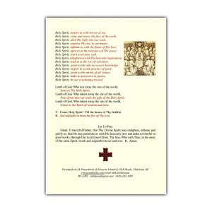 Litany of the Holy Spirit litany card back