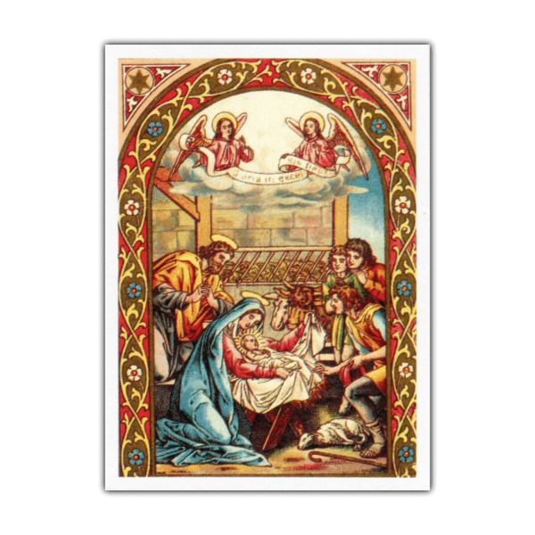Nativity Scene Christmas holy card