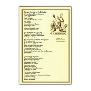 Novena to Saint Nicholas litany card