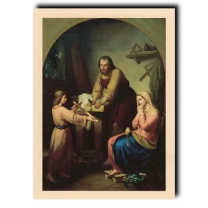 Patronage of Saint Joseph holy card - Rafael Flores