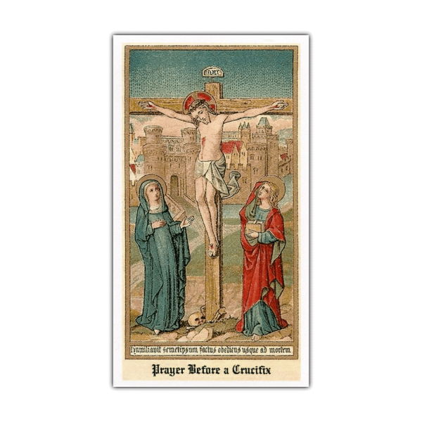 Prayer Before a Crucifix holy card
