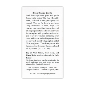 Prayer Before a Crucifix holy card prayer