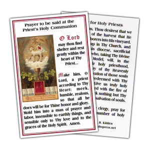 Prayer for Priests and at Priests Communion Holy Card