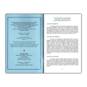 Religious and Moral Training of Children booklet inside sample page