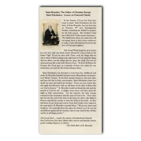 Saint Benedict and Saint Scholastica leaflet