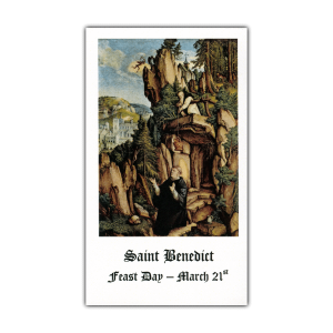 Saint Benedict holy card