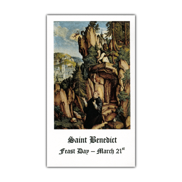 Saint Benedict holy card