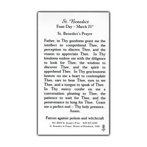 Saint Benedict holy card prayer