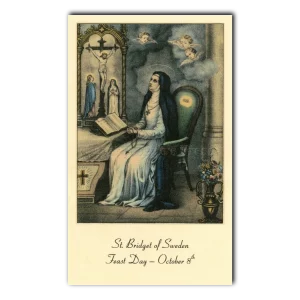 Saint Bridget of Sweden holy card