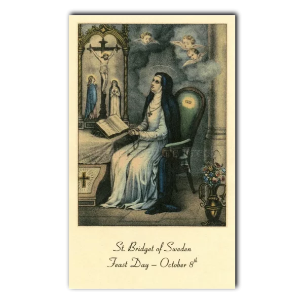 Saint Bridget of Sweden holy card