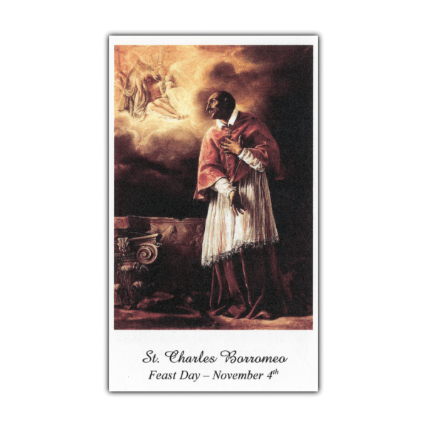 Saint Charles Borromeo holy card