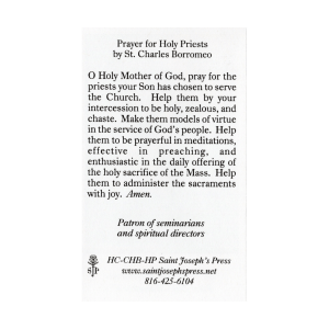 Saint Charles Borromeo holy card prayer for priests