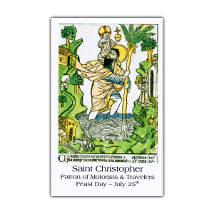 Saint Christopher holy card color