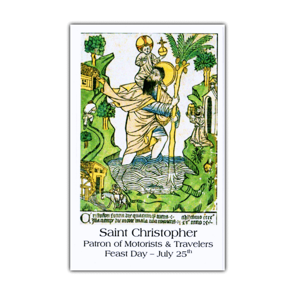 Saint Christopher holy card color