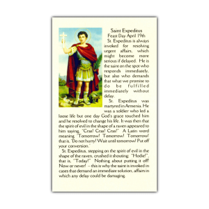 Saint Expeditus holy card