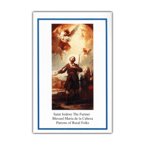 Saint Isidore the Farmer and Blessed Maria holy card
