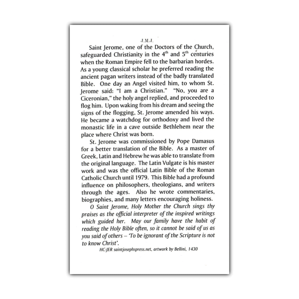 Saint Jerome holy card prayer