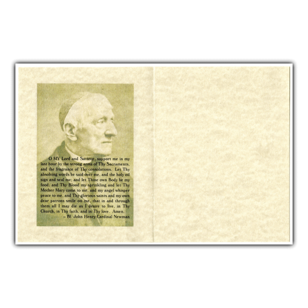 Saint John Henry Newman note card interior sample 2