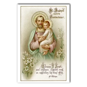Saint Joseph Print from an Antique French Holy Card 4x6