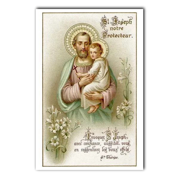 Saint Joseph Print from an Antique French Holy Card 4x6