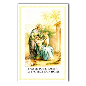 Saint Joseph Protect Our Home Holy Card V1